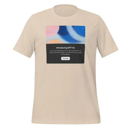 Introducing GPT-4o in Dark Mode T-Shirt (unisex) - Soft Cream / M