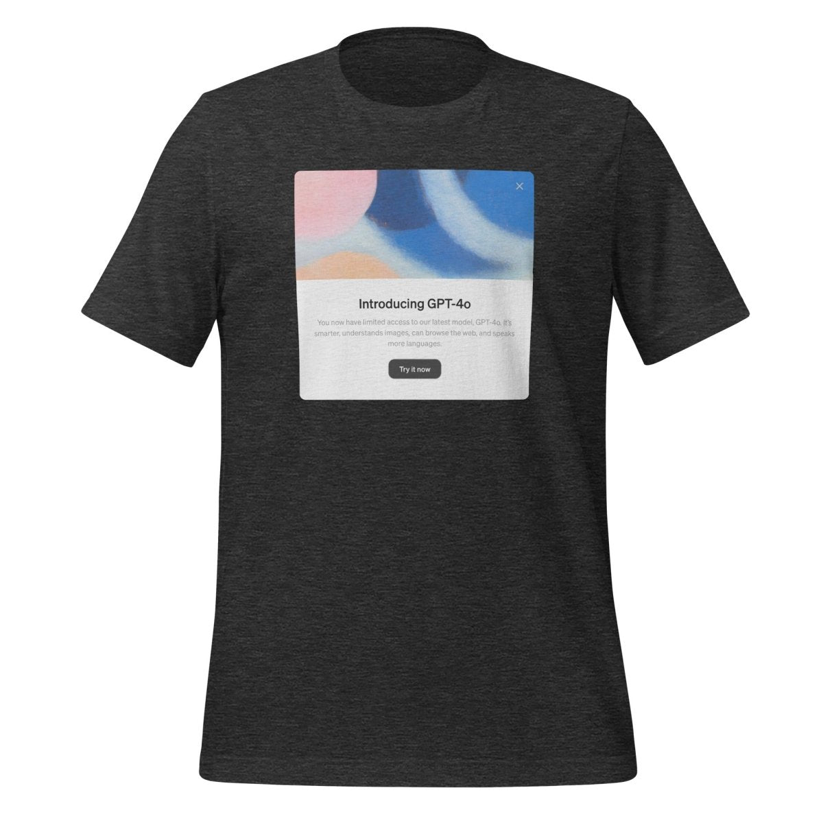 Introducing GPT - 4o in Light Mode T - Shirt (unisex) - Dark Grey Heather - AI Store