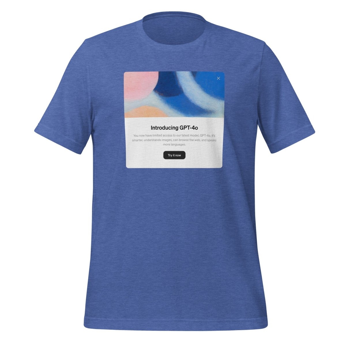 Introducing GPT - 4o in Light Mode T - Shirt (unisex) - Heather True Royal - AI Store