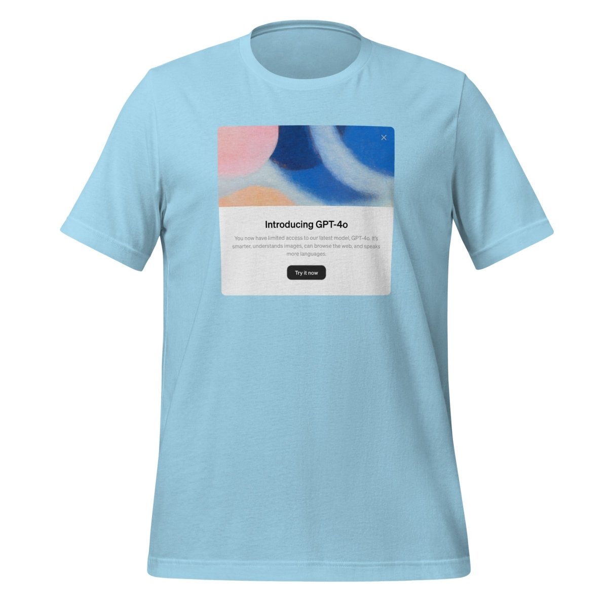 Introducing GPT - 4o in Light Mode T - Shirt (unisex) - Ocean Blue - AI Store