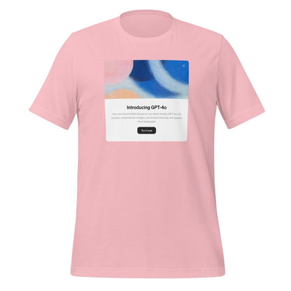 Introducing GPT - 4o in Light Mode T - Shirt (unisex) - Pink - AI Store