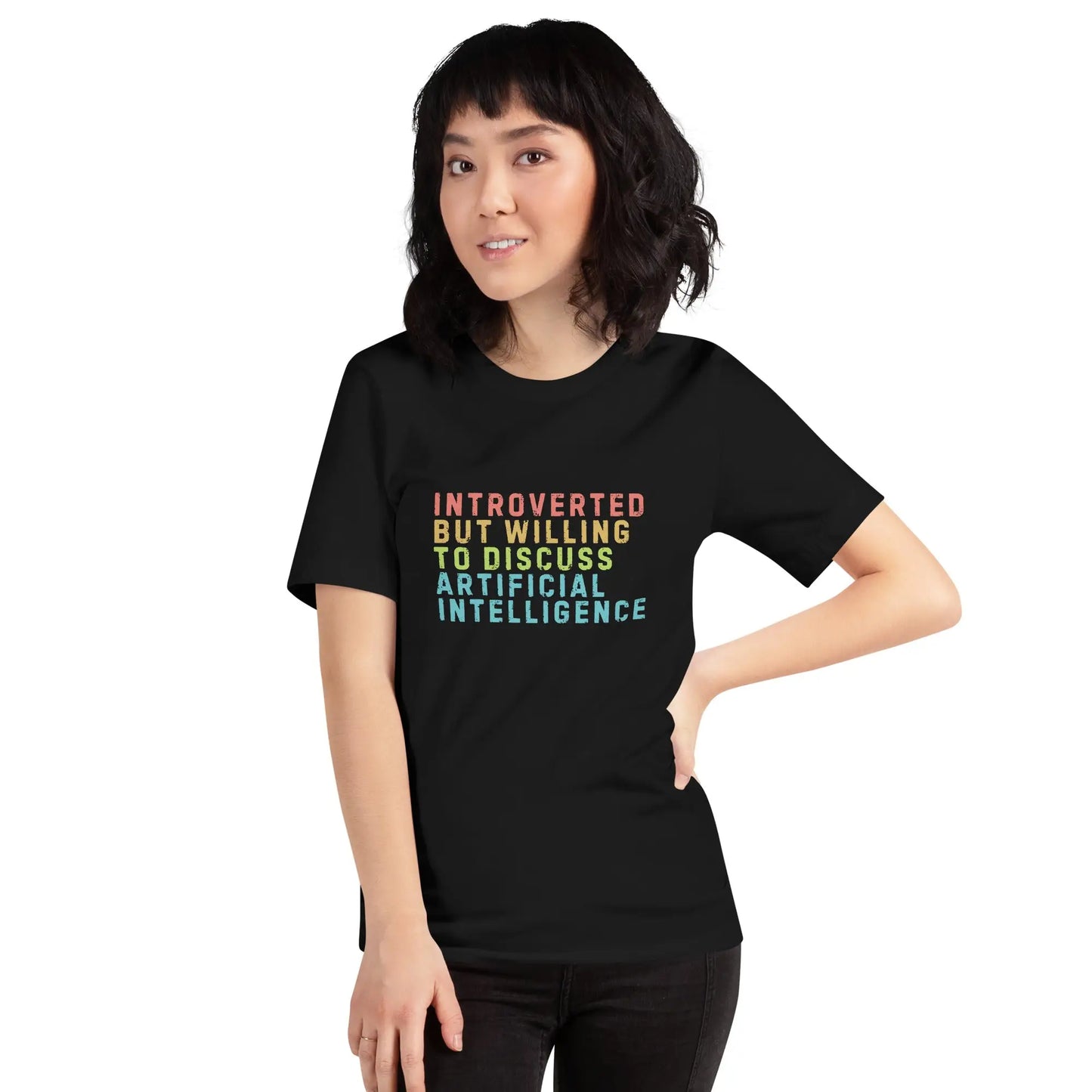 Introverted Willing to Discuss AI T-Shirt (unisex)