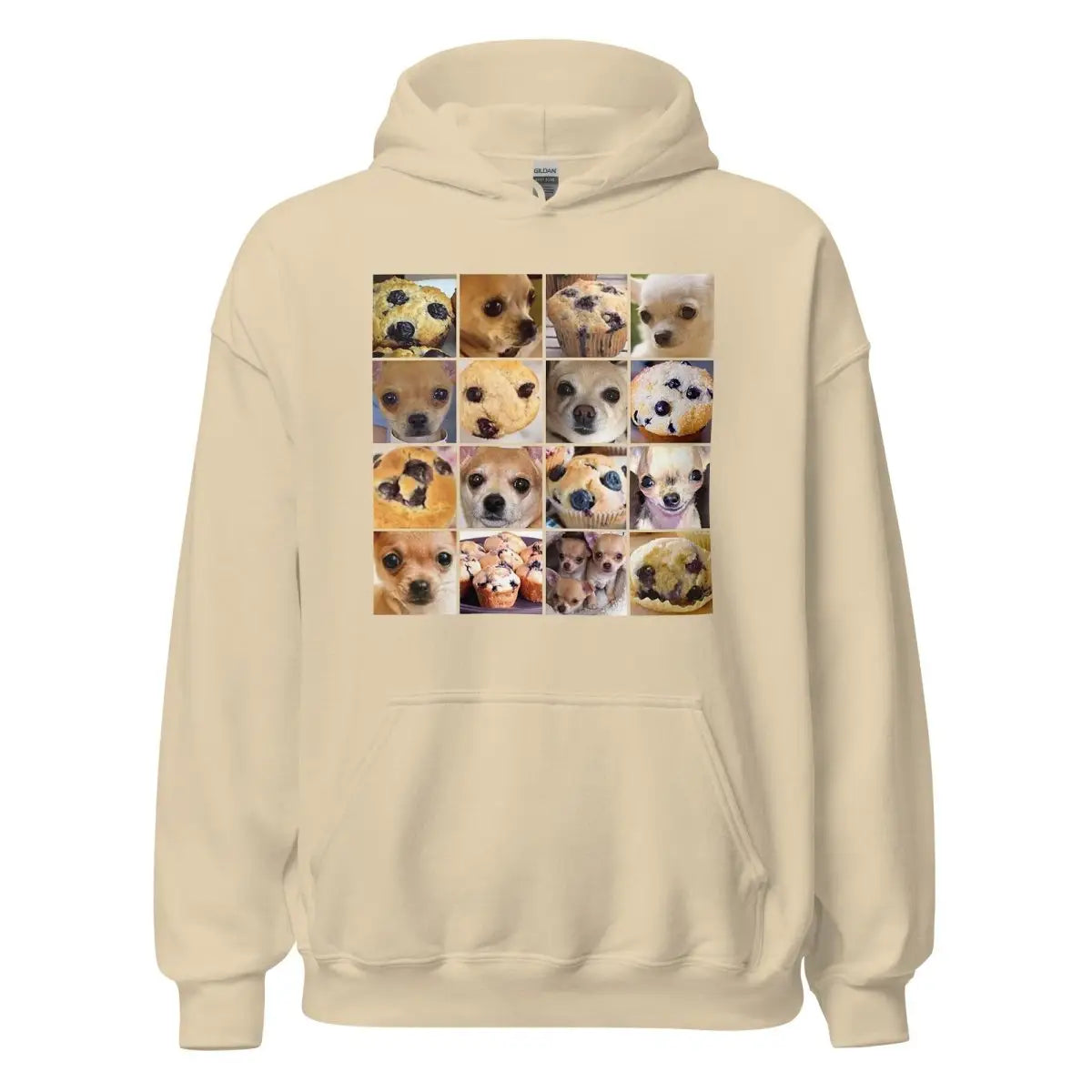 Is it a Blueberry Muffin or is it a Chihuahua? Hoodie (unisex) - Sand / M