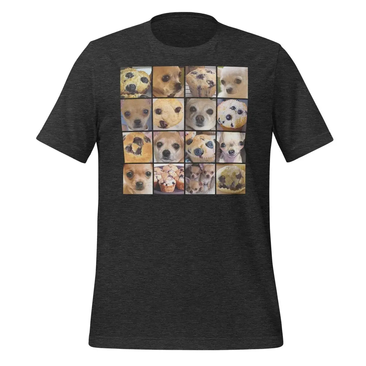 Is it a Blueberry Muffin or is it a Chihuahua? T-Shirt (unisex) - Dark Grey Heather / M