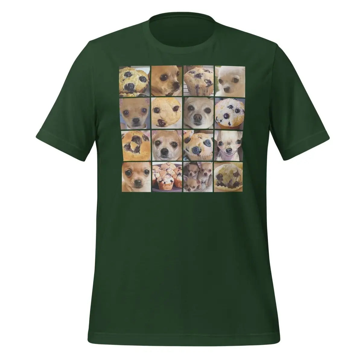 Is it a Blueberry Muffin or is it a Chihuahua? T-Shirt (unisex) - Forest / M