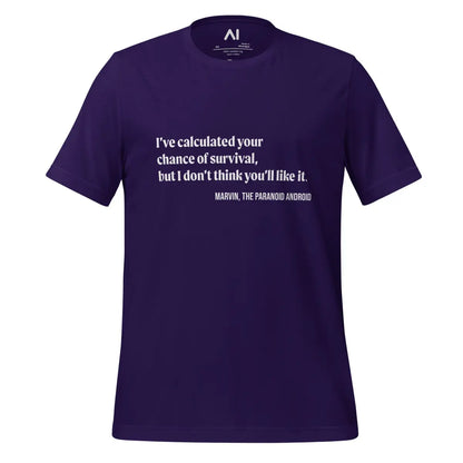 I’ve calculated your chance of survival but... Marvin Quote T-Shirt (unisex) - Team Purple / XS