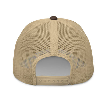 JavaScript Embroidered Trucker Cap - Brown/ Khaki - AI Store