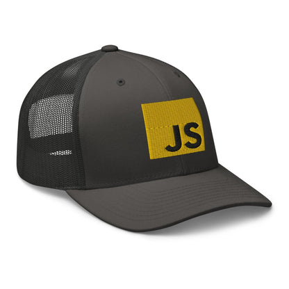 JavaScript Embroidered Trucker Cap - Charcoal - AI Store