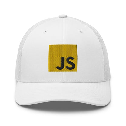 JavaScript Embroidered Trucker Cap - White - AI Store