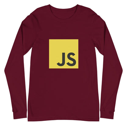 JavaScript Long Sleeve T-Shirt (unisex) - Maroon - AI Store