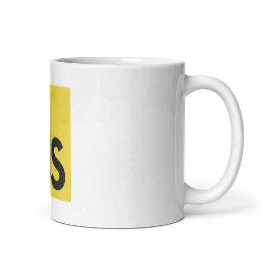 The Javascript White Glossy Mug.