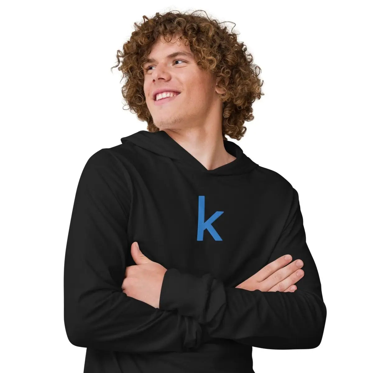 Kaggle Icon Embroidered Hooded Long Sleeve T-Shirt (unisex)