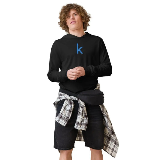 The Kaggle Icon Embroidered Hooded Long Sleeve T-shirt (unisex).