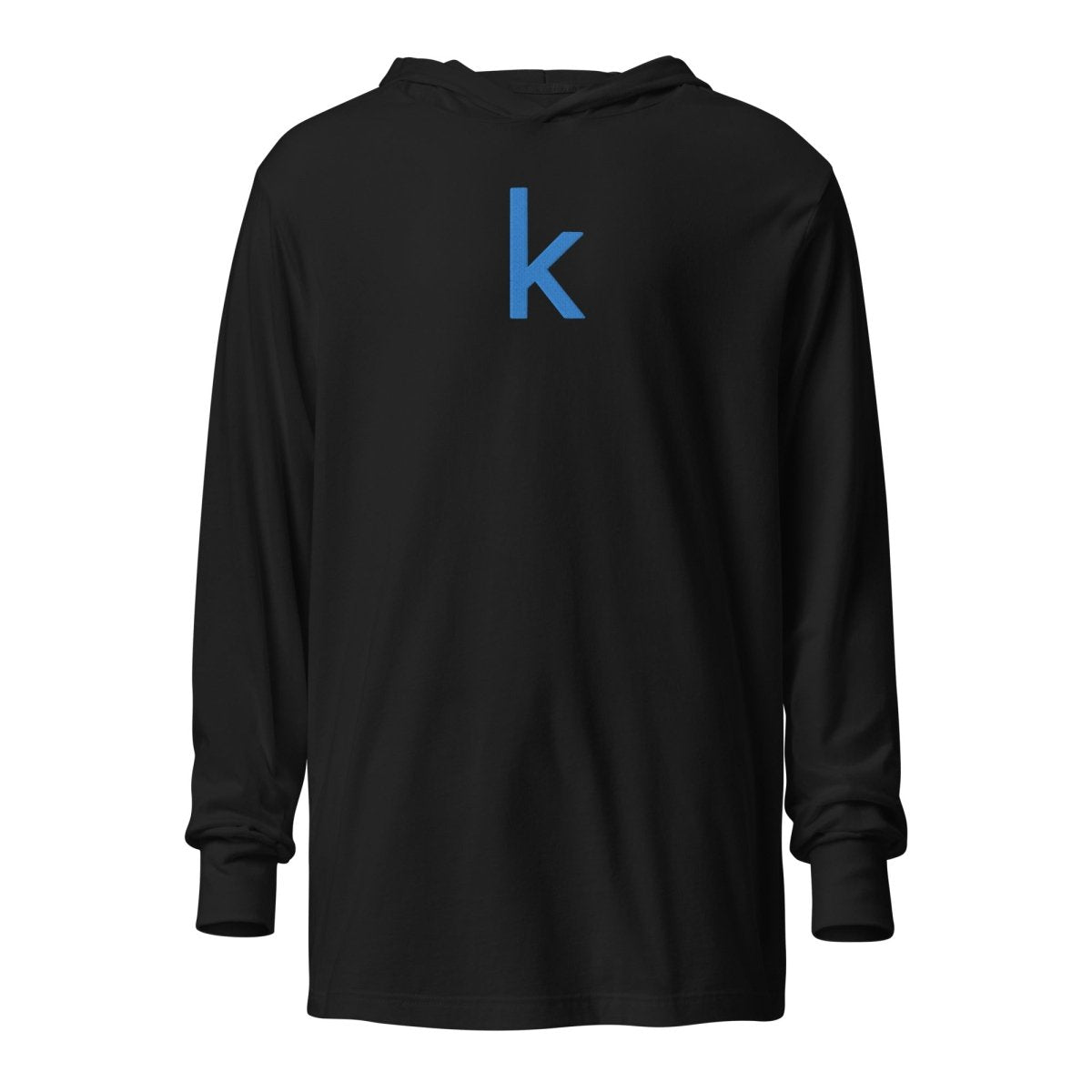 Kaggle Icon Embroidered Hooded Long Sleeve T-Shirt (unisex) - Black - AI Store