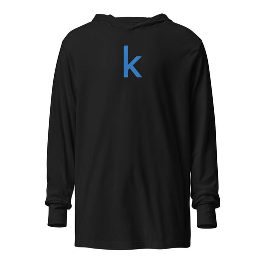 Kaggle Icon Embroidered Hooded Long Sleeve T-Shirt (unisex) - Black - AI Store