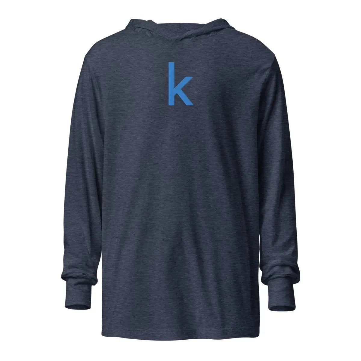 Kaggle Icon Embroidered Hooded Long Sleeve T-Shirt (unisex) - Heather Navy / M