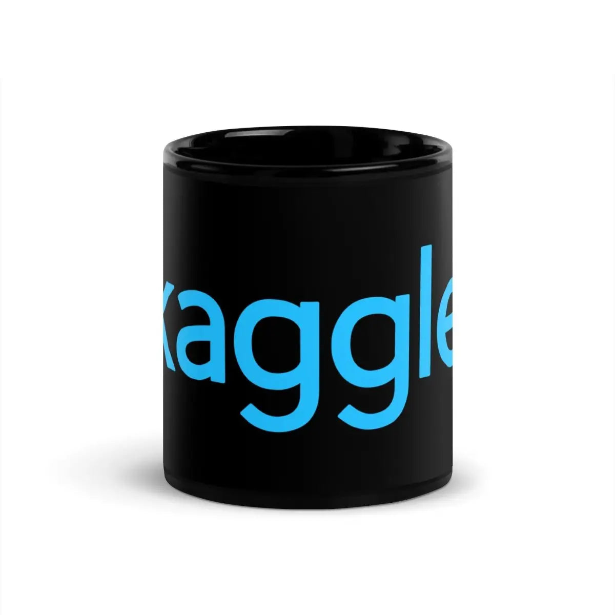 Kaggle Logo on Black Glossy Mug - 11 oz