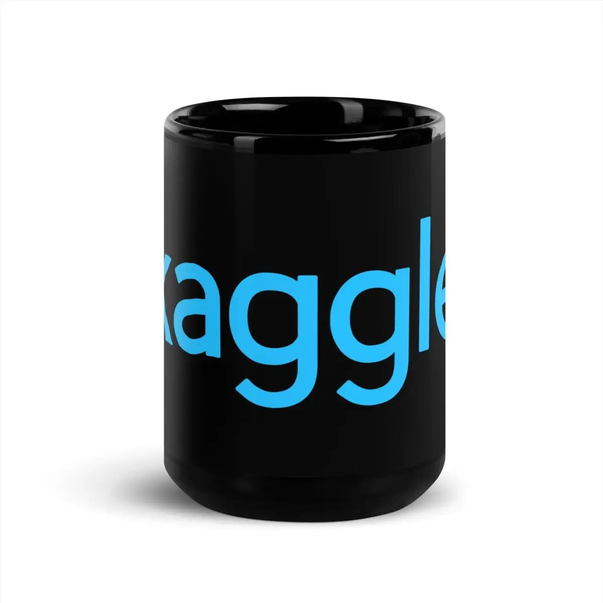 Kaggle Logo on Black Glossy Mug - 15 oz