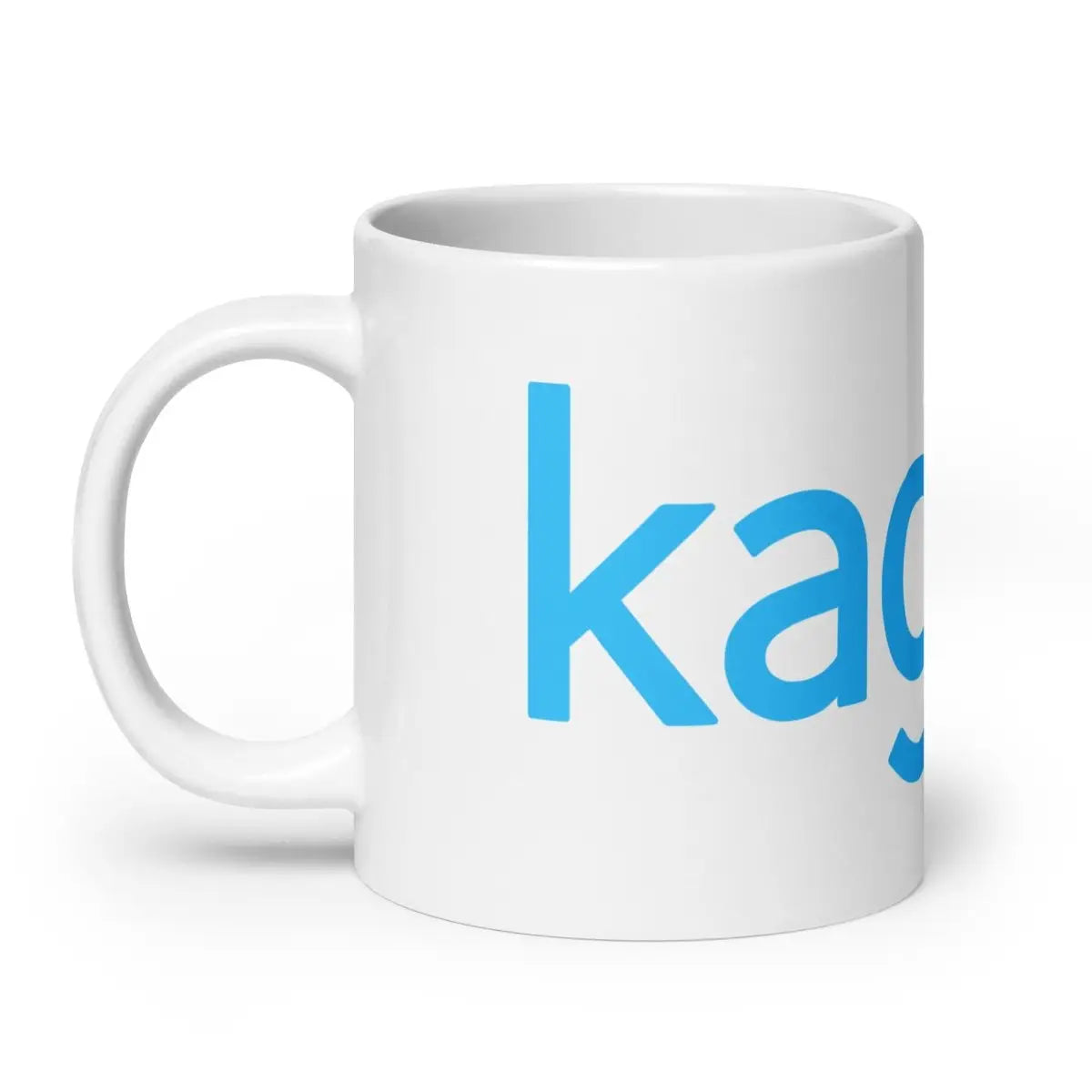 Kaggle Logo White Glossy Mug