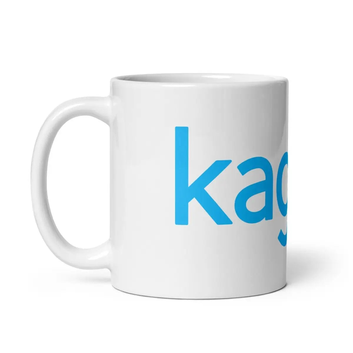 Kaggle Logo White Glossy Mug