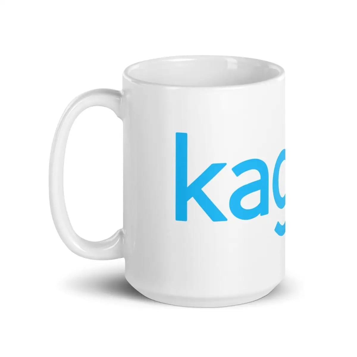 Kaggle Logo White Glossy Mug