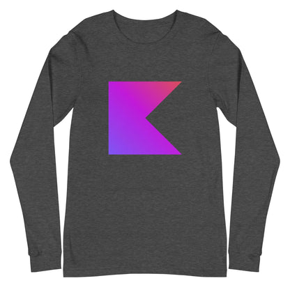 Kotlin Icon Long Sleeve T-Shirt (unisex) - Dark Grey Heather / M