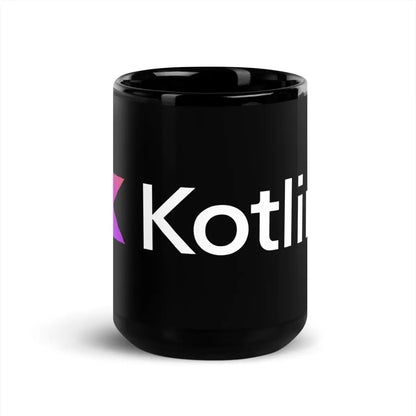 Kotlin Logo Black Glossy Mug - 15 oz