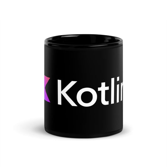 Kotlin Logo Black Glossy Mug - AI Store