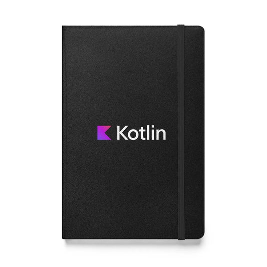 The Kotlin Logo Hardcover Bound Notebook Black.