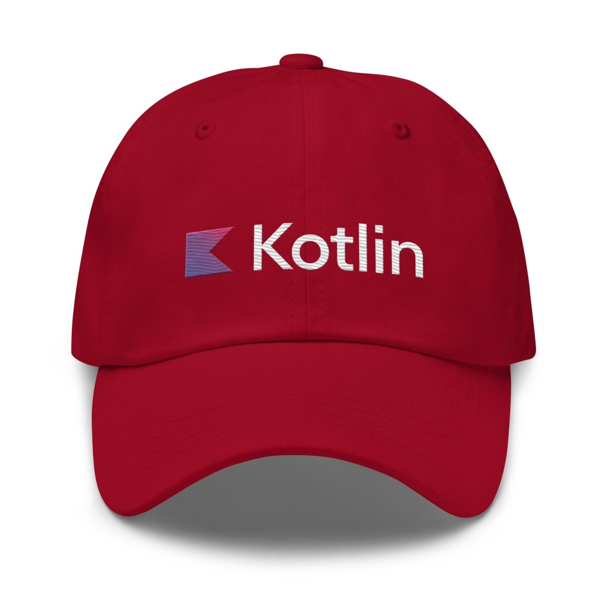 Kotlin Logo True - Color Embroidered Cap - Cranberry - AI Store