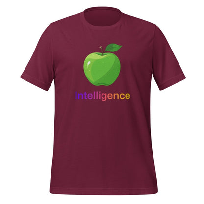 Large Apple + Intelligence T-Shirt (unisex) - Maroon - AI Store