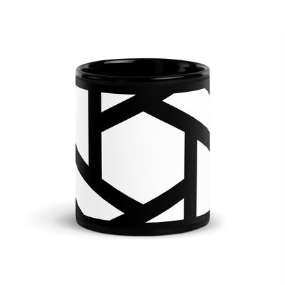 Large OpenAI Logo Black Glossy Mug - 11 oz - AI Store