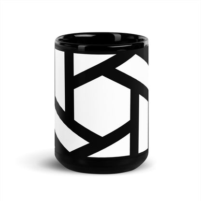 Large OpenAI Logo Black Glossy Mug - 15 oz - AI Store