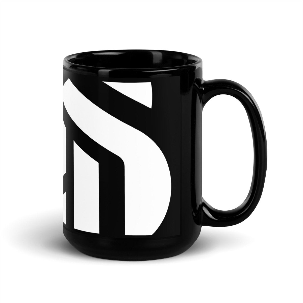 Large OpenAI Logo Black Glossy Mug - 15 oz - AI Store