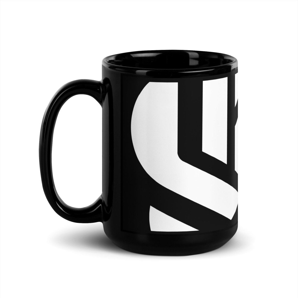 Large OpenAI Logo Black Glossy Mug - 15 oz - AI Store