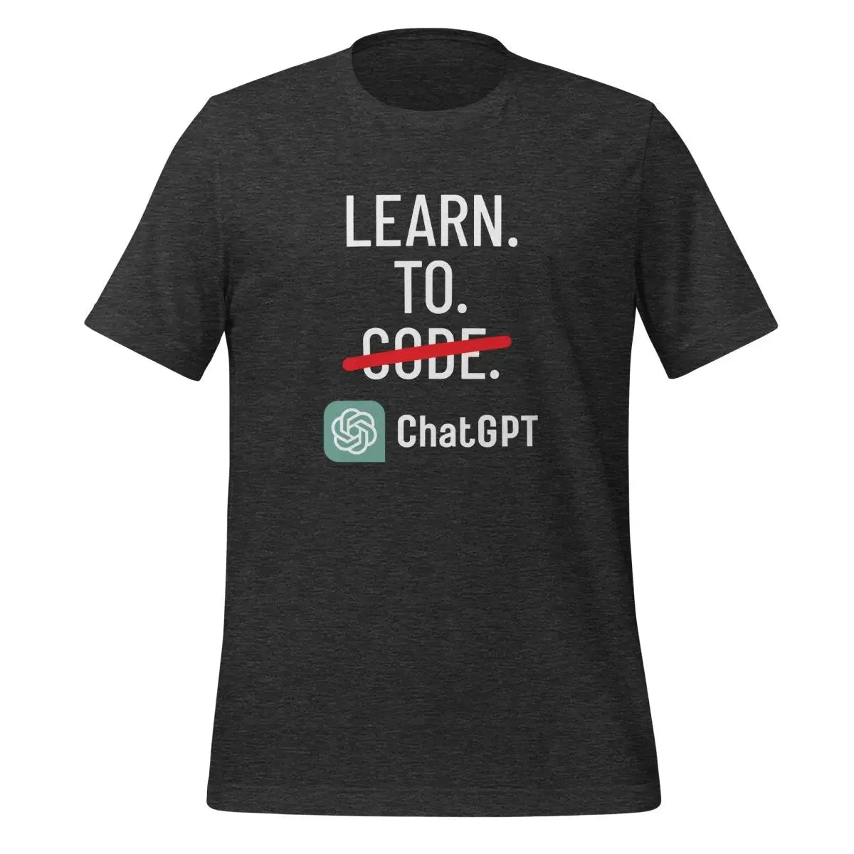 The Learn to Code with Chatgpt T-shirt (unisex) Dark Grey Heather / m.