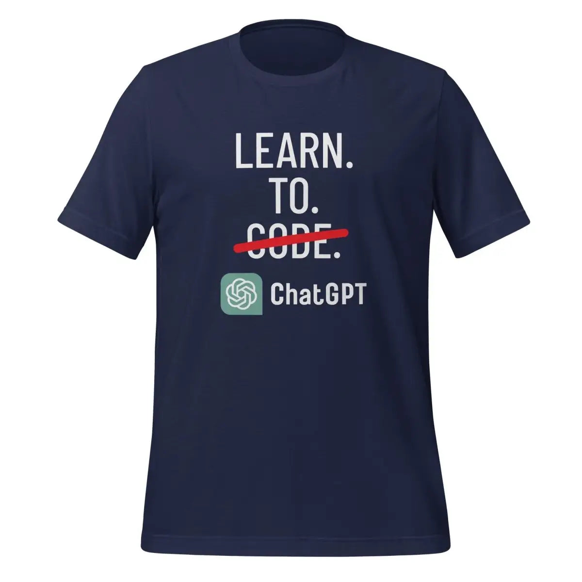 The Learn to Code with Chatgpt T-shirt (unisex) Navy / m.