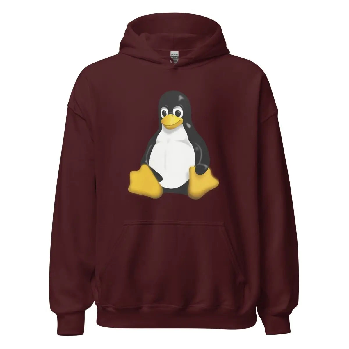 Linux Tux Hoodie (unisex) - Maroon / M