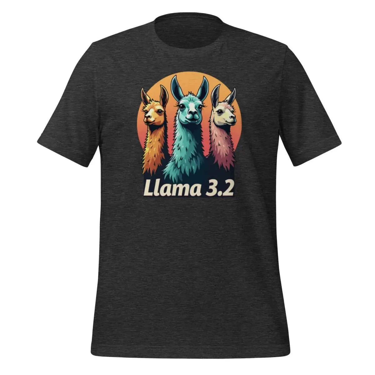 Llama 3.2 Llamas at Sunset T-Shirt (unisex) - Dark Grey Heather / M