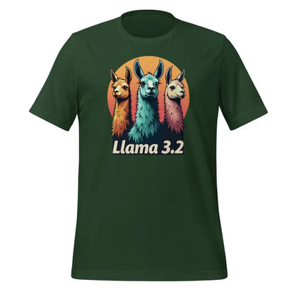 Llama 3.2 Llamas at Sunset T-Shirt (unisex) - Forest / M