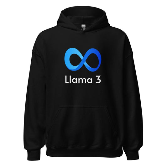 Llama 3 Hoodie (unisex) - Black - AI Store