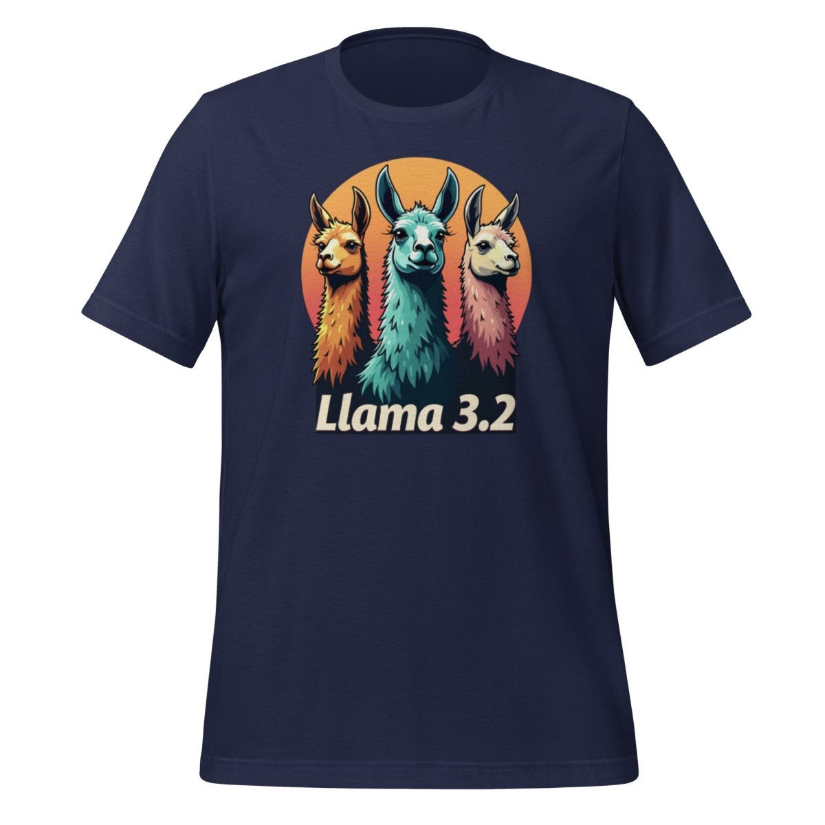 Llama 3.2 Llamas at Sunset T-Shirt (unisex) - Navy - AI Store