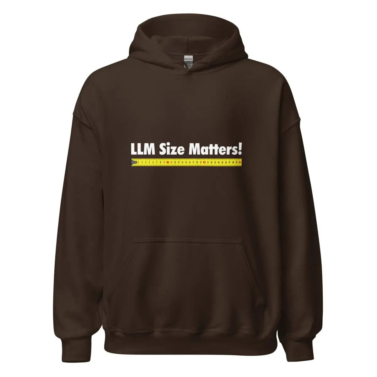 The Llm Size Matters! Hoodie (unisex) Dark Chocolate / m.