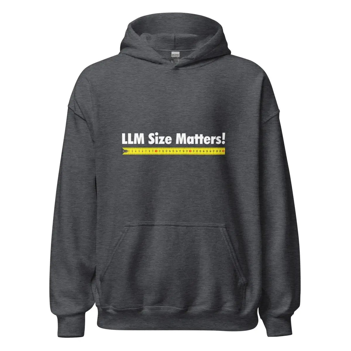 The Llm Size Matters! Hoodie (unisex) Dark Heather / m.