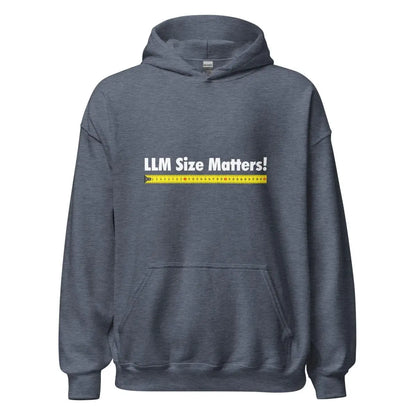 The Llm Size Matters! Hoodie (unisex) Heather Sport Dark Navy / m.