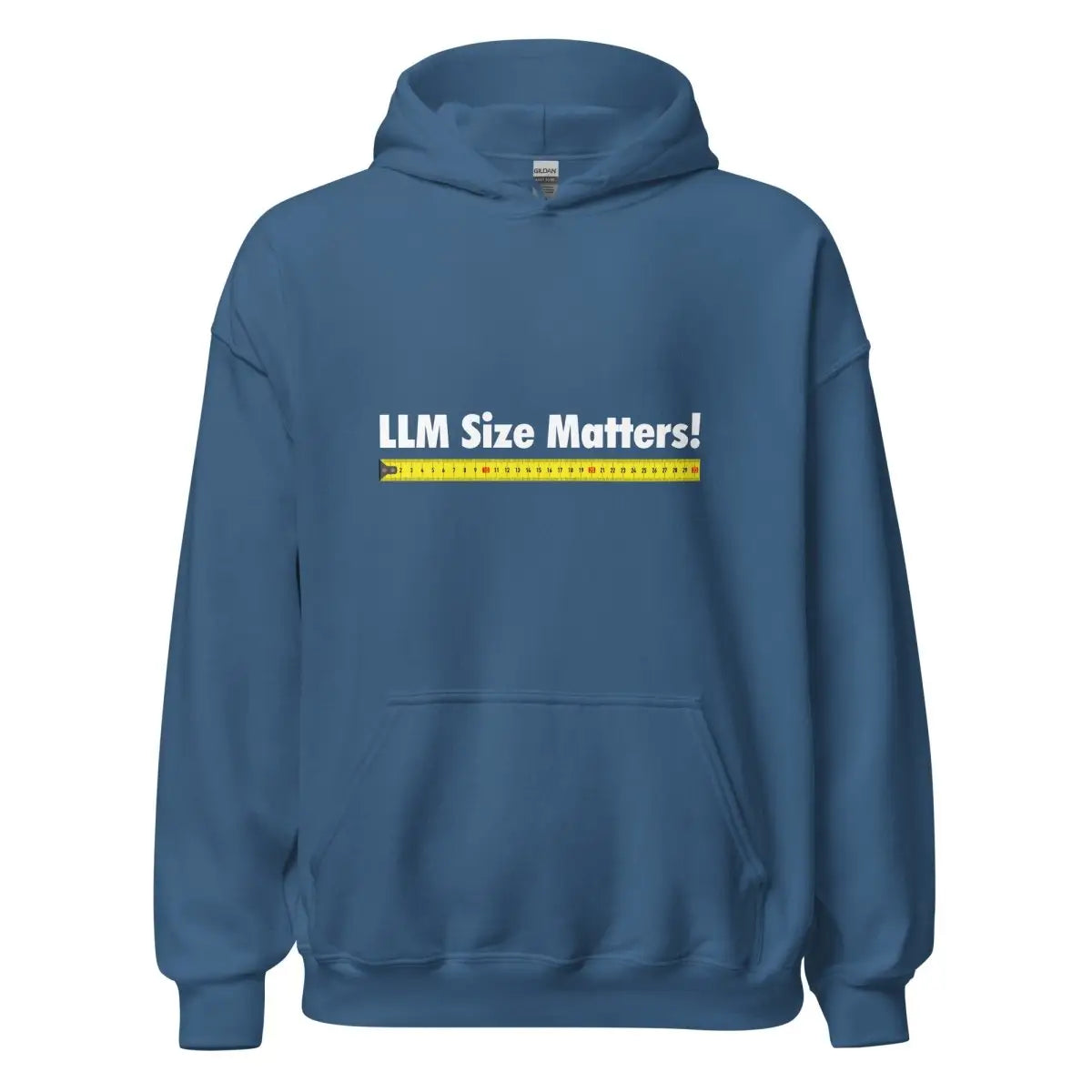 The Llm Size Matters! Hoodie (unisex) Indigo Blue / m.