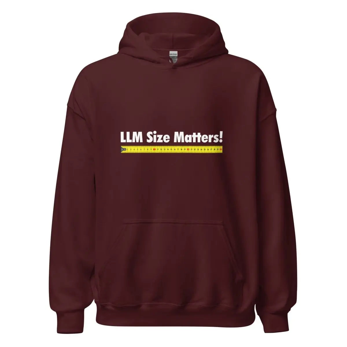 The Llm Size Matters! Hoodie (unisex) Maroon / m.