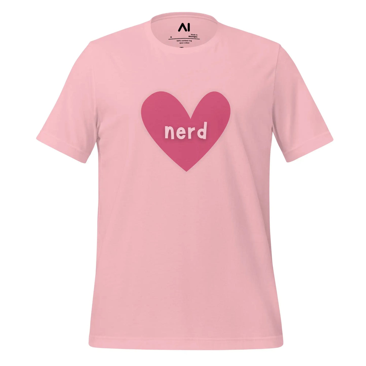 Love Nerd Heart T-Shirt (unisex) - Pink / M