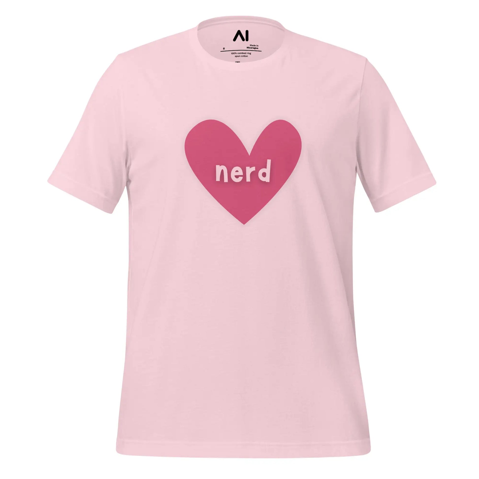 Love Nerd Heart T-Shirt (unisex) - Soft Pink / M