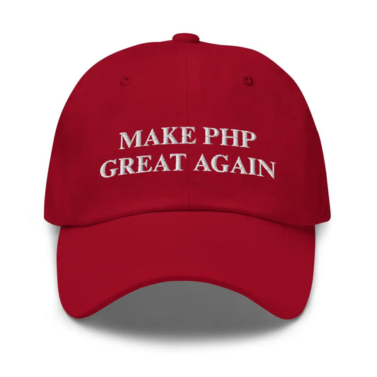 The Make Php Great Again Cap Cranberry.